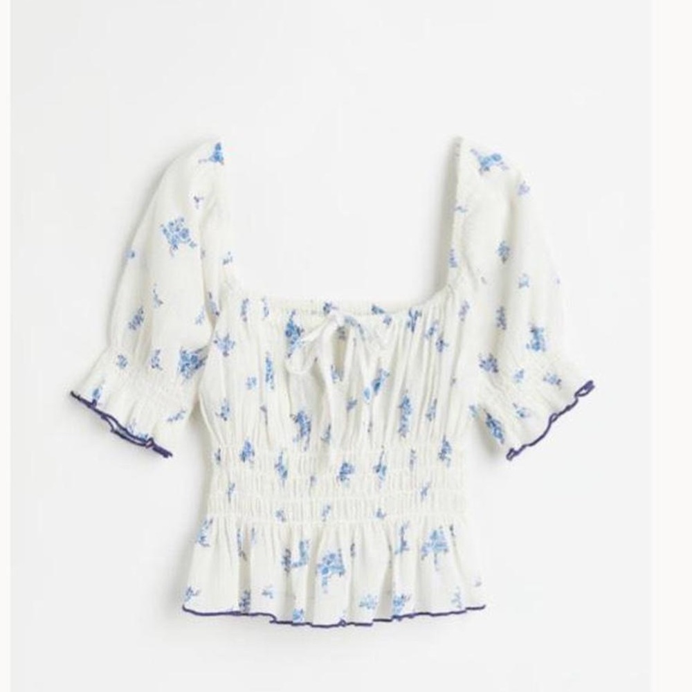 H&M women square neck floral top